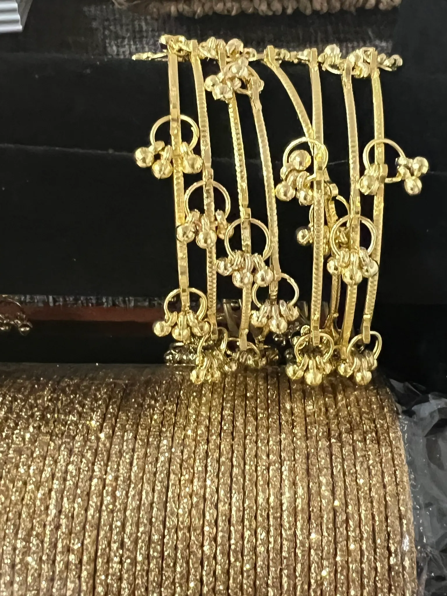 8 pc Gold Polish Indian Kashmiri Latkan Bangles